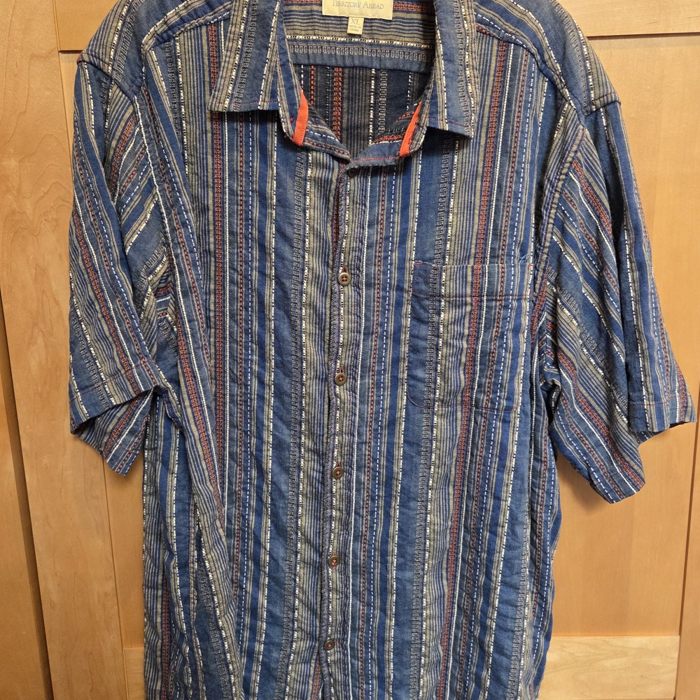 The Territory Ahead Men's Blue Striped Button Down Shirt